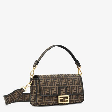 Baguette Borsa in tessuto FF jacquard