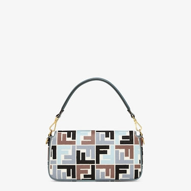 Baguette Borsa in canvas multicolor con ricamo FF