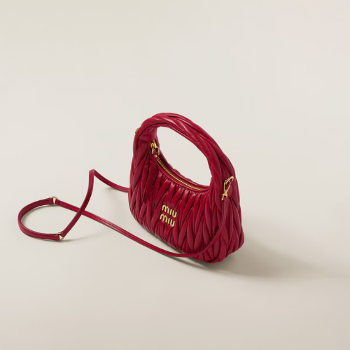 Borsa hobo Wander in nappa matelassé (Rosso)