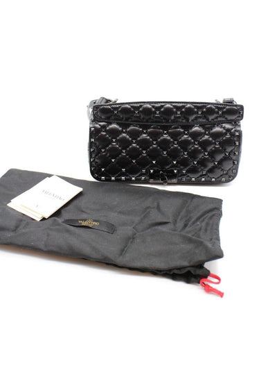 Borsa A Spalla Valentino Rockstud Spike In Pelle Nera