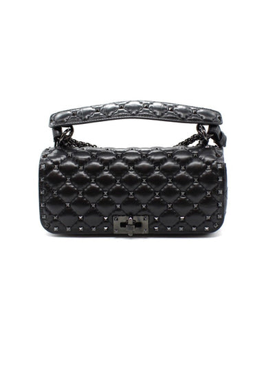 Borsa A Spalla Valentino Rockstud Spike In Pelle Nera